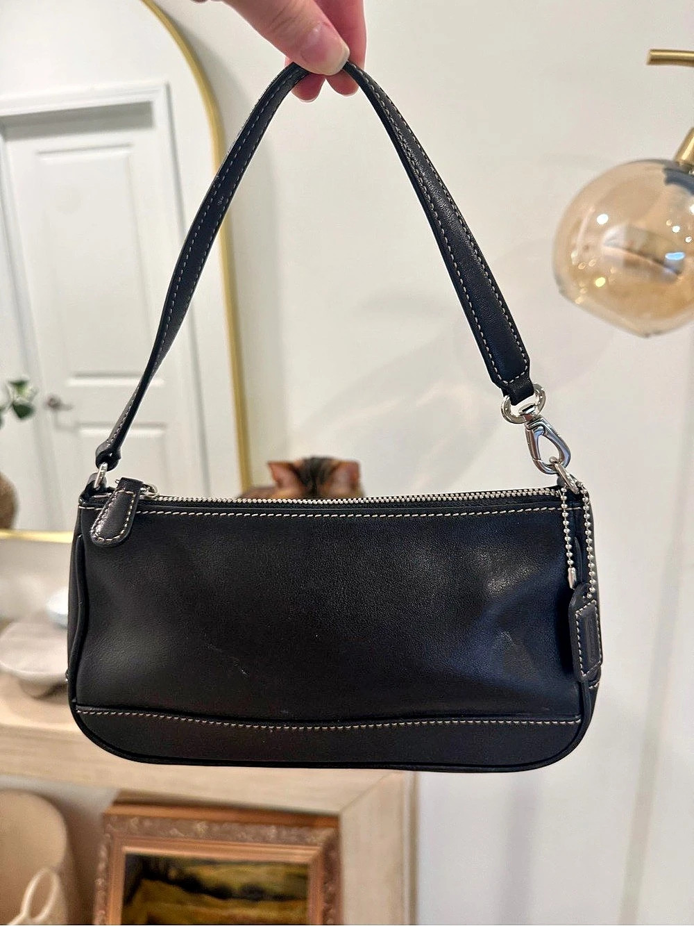 Coach Demi Shoulder Bag Leather Black